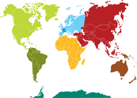 Carte monde continent